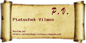 Ptatschek Vilmos névjegykártya